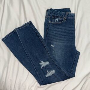 Harper High Rise Skinny Blue Distressed Jeans